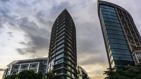 Timelapse at wisma tani sunset moving cloud. 1080p Stock Footage 73099733