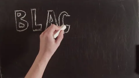 Timelapse, words Black Friday is written on a chalkboard with a hand. The phrase Stock Footage 149843827
