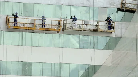 Timelapse of  Workers constructing a building Stock Footage 27148674