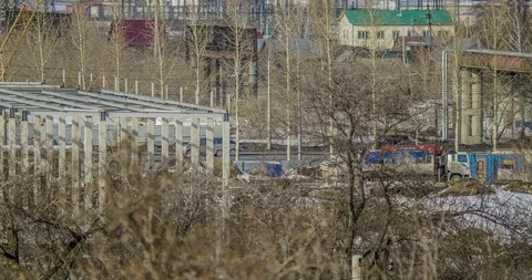 Timelapse of a working automobile crane Stock-Footage 129569657