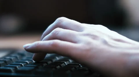 Timelapse of working with a computer, Typing on keyboard, fast motion Stock Footage 34530177