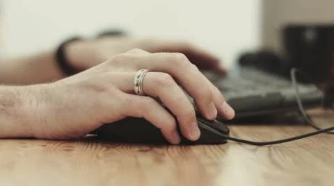 Timelapse of working with a computer, Typing on keyboard, fast motion Stock Footage 48143013