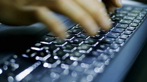 Timelapse of working with a computer, Typing on keyboard Stock Footage 64217621
