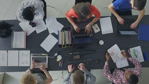 Timelapse of young employees working at the computers 스톡 동영상 73908103