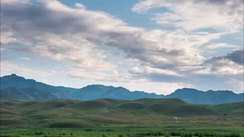 Timelapse yurt in the highlands in summer 스톡 동영상 209796435