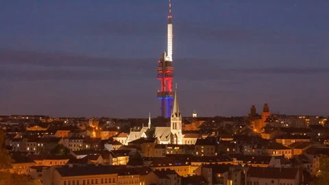 Timelapse Of The Žižkov television tower | Žižkovská televizní věž Stock Footage