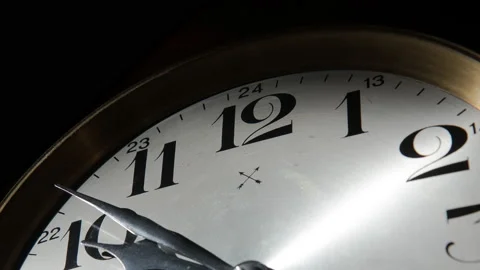 TIMELAPSE, ZOOM OUT, an old wind up clock over 3.5 hours Stock Footage 145750503