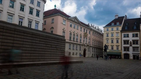 Timelapse zoom in view of the holocaust memorial in Judenplatz, Vienna (Austria) Stock Footage 117352353
