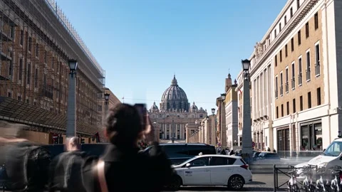 Timelapse zoom in view of Saint Peter in Vatican, Rome Stock Footage 139293197