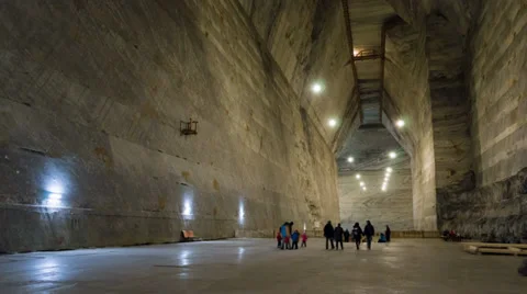 Timelapsed corridor in the decommissioned salt mine Stock Footage 37140653