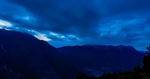 Timelaspe shot of Cloud waterfall in Western Sichuan/Sichuan,China Stock Footage 106101532