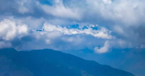 Timelaspe shot of Cloud waterfall in Western Sichuan/Sichuan,China Stock Footage 106160903
