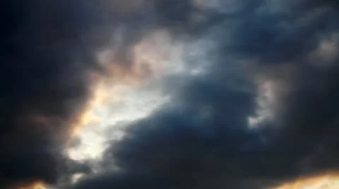 Timelaspe of storm clouds at sunset Stock Footage 22340968