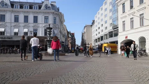 TIMELEAPS FROM CENTRAL MALMÖ DURING COVID 19 PANDEMIC Stock Footage 129943015
