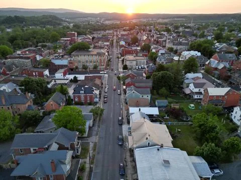Timeless Aerial Views: Exploring Historic Huntingdon, Pennsylvania Stock Photos