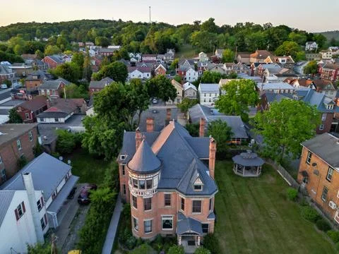 Timeless Aerial Views: Exploring Historic Huntingdon, Pennsylvania Stock Photos