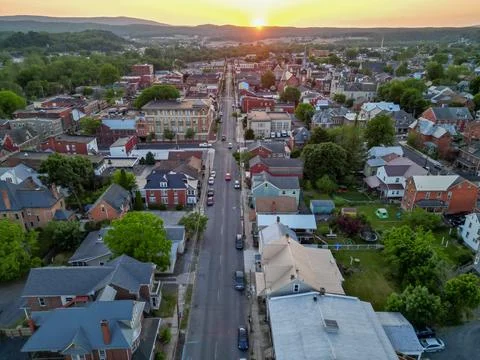 Timeless Aerial Views: Exploring Historic Huntingdon, Pennsylvania Stock Photos