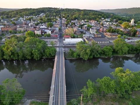 Timeless Aerial Views: Exploring Historic Huntingdon, Pennsylvania Stock Photos