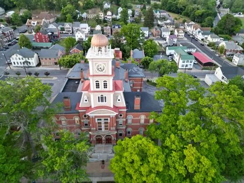 Timeless Aerial Views: Exploring Historic Huntingdon, Pennsylvania Stock Photos