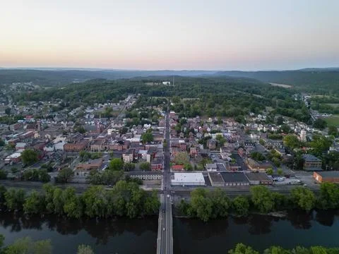 Timeless Aerial Views: Exploring Historic Huntingdon, Pennsylvania Stock Photos