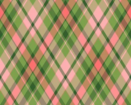 Timeless argyle pattern featuring a sophisticated diamond grid in earthy gree Stock Illustration