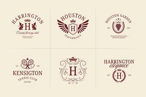Timeless Artisanal Script Monogram Vector Logo Collection for Boutique Smal.. Stock Illustration