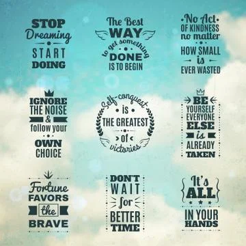 Timeless motivation quotes set Illustration