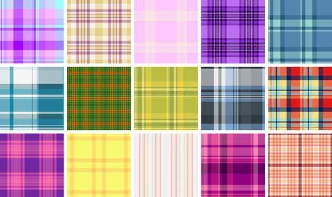 Timeless plaid bundle for multipurpose projects. Versatile tartan designs f.. Stock Illustration