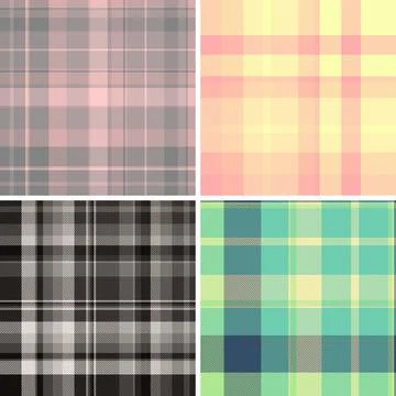Timeless plaid pattern bundle referencing historical textiles. Suitable for.. Stock Illustration