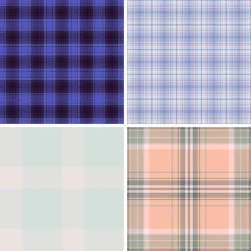 Timeless plaid set inspired archival references. Historic tartan balance enha Stock Illustration