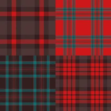 Timeless plaid set inspired archival references. Historic tartan balance en.. Stock Illustration