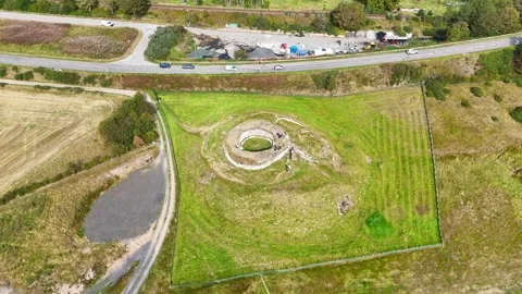 Timeless Scottish Heritage: 4K Drone Footage of Iron Age Coastal Fort Stock Footage 330674953