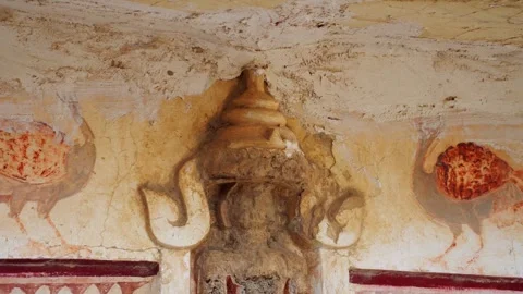 Timeless Stonework Idols and Ancient Architecture of Gori Temple, Nagarparkar Stock Footage 305466466