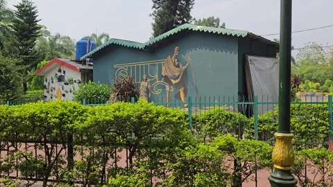 Timeless Tribute: Capturing Gandhi’s Statue in Art Stock Footage 313563349