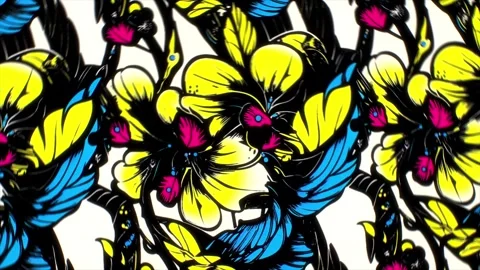 Timeless Tropical Pattern – Rotation Motion Animation Stock Footage 306403523