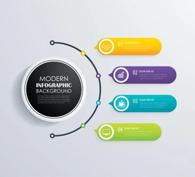 Timeline 4 infographic design vector and marketing icons.Can be used for work Stock Illustration