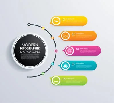 Timeline 5 infographic design vector and marketing icons.Can be used for work Stock Illustration