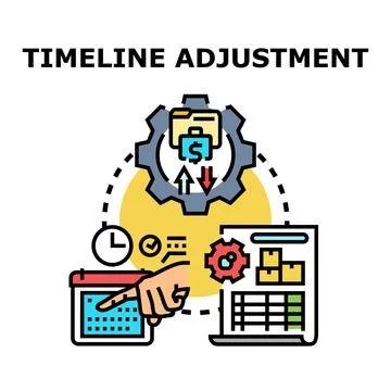 Timeline adjustment concept illustrating project planning and schedule change Stock Illustration