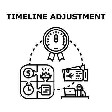 Timeline adjustment planning and project management concept Stock Illustration