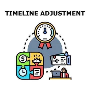 Timeline adjustment planning and project management concept Stock Illustration