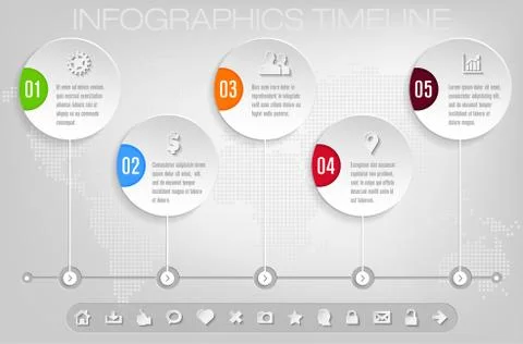Timeline and frames - modern infographic template Stock Illustration