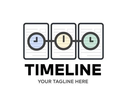 Timeline and schedule isolated logo design. Infographic elements. Stock Illustration