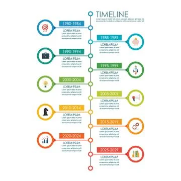 Timeline chart infographic Stock Illustration