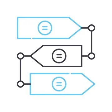 Timeline chart line icon, outline symbol, vector illustration, concept sign Stock Illustration