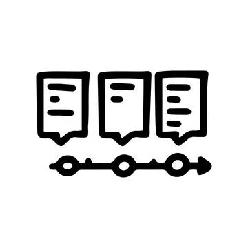 Timeline chart line vector doodle simple icon Stock Illustration