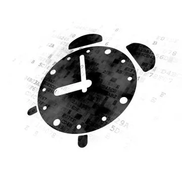 Timeline concept: Alarm Clock on Digital background Stock Illustration