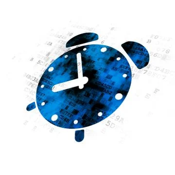Timeline concept: Alarm Clock on Digital background Illustrazione stock