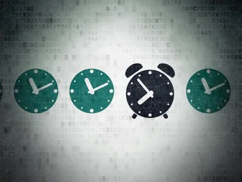 Timeline concept: alarm clock icon on Digital Paper background Stock-Illustration