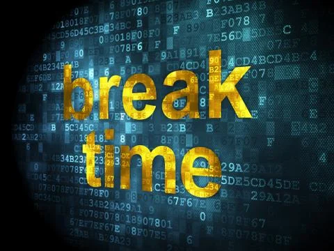 Timeline concept: Break Time on digital background 스톡 일러스트