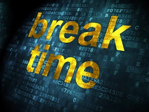 Timeline concept: Break Time on digital background 스톡 일러스트